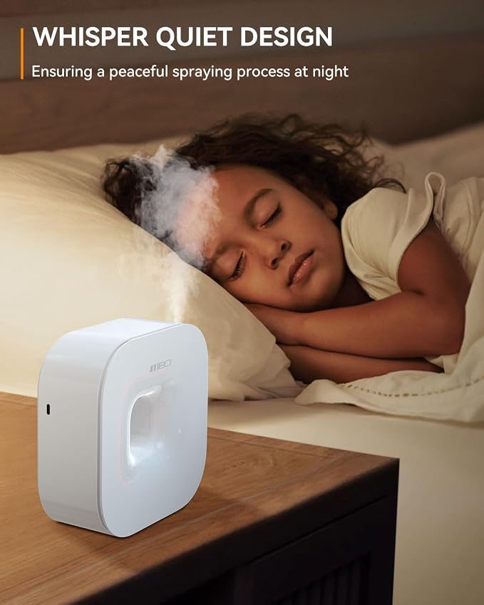 MEIDI Waterless Essential Oil Diffuser - Bluetooth Cordless Aromatherapy Diffuser with App Control, Smart Timer Setting, Hang-up Design and Wide Coverage for Home, Office, Hotel and SPA (White)