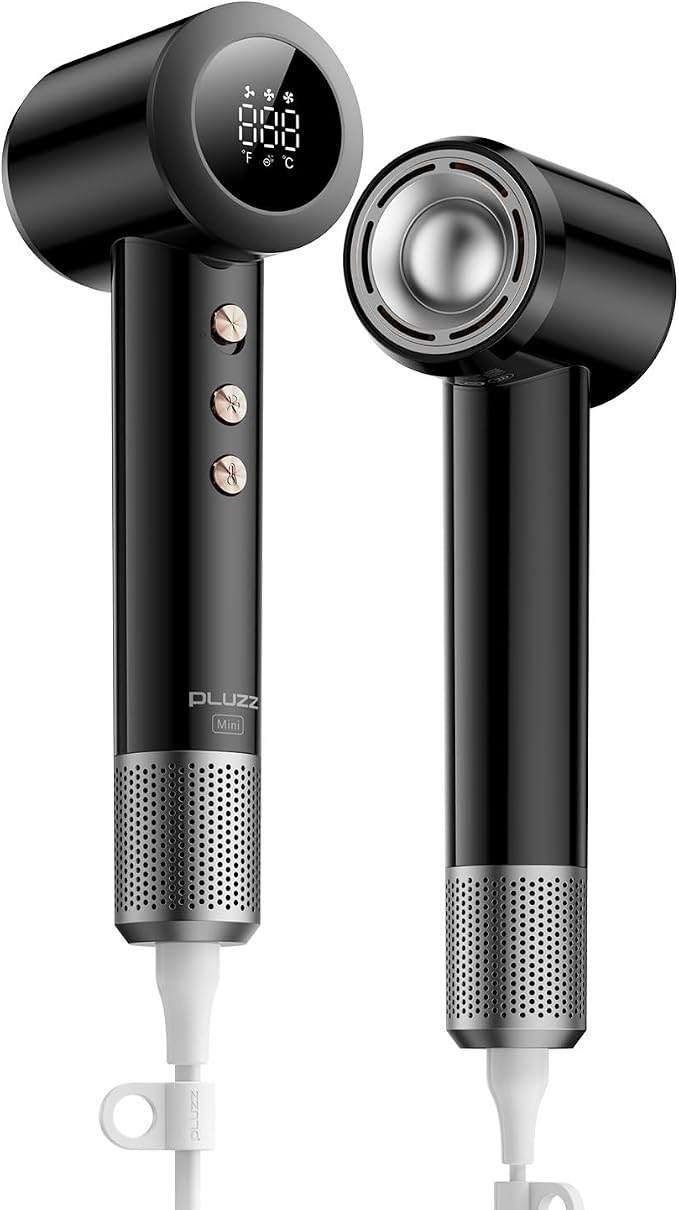 Mini Hair Dryer, Ultra Lightweight 267g Compact Travel Hair Dryer, Ionic Blow Dryer with 500M Negative Ions & NTC Heat Control, 110,000 RPM Brushless Motor High Speed Hair Dryers