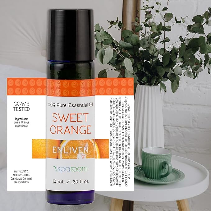 SpaRoom Aromatherapy 100% Pure Essential Oils for Diffusers and Air Freshners, Enliven Sweet Orange, 10 mL