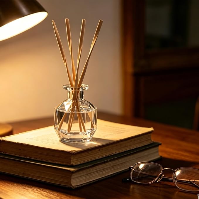 25PCS Volatile Sticks Reed Diffuser Sticks 7mm x 9.45 Inch Twisted, Natural Aroma Essential Oil Refill Replacement for Home Fragrance, Artistic Shape for Larger Air Contact
