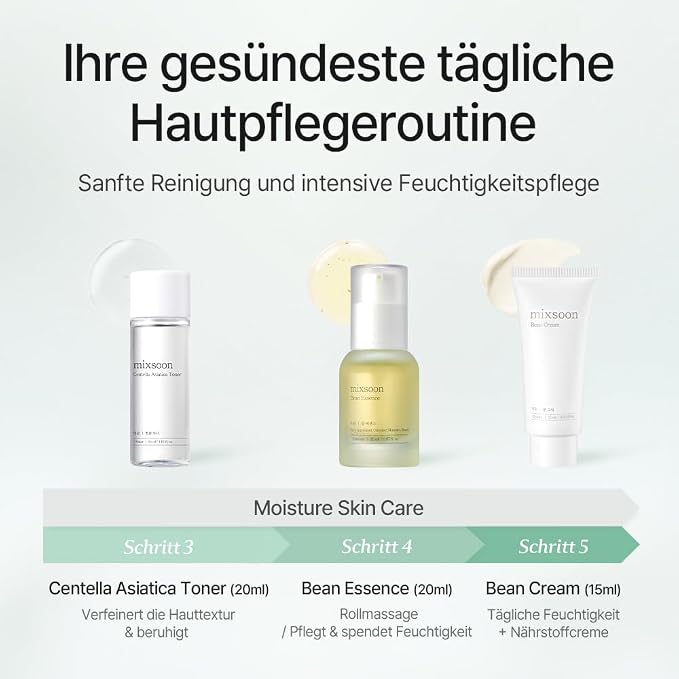 mixsoon Pure Glow Essentials Set - 5-Step Skincare Kit - Travel kit, Travel size kit, Hydrating Skincare Gift Set (15ml*1+20ml*3+30ml*1) Korean Glass Skin Care