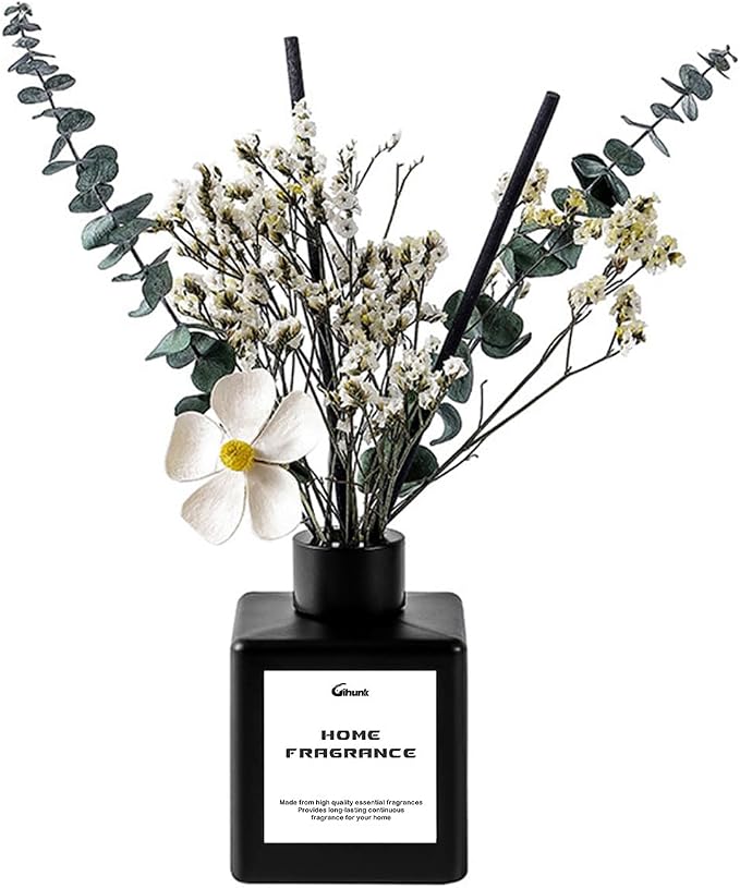 Reed Diffusers for Home, Natural Flower Reed Diffusers Set,150ml(5.3oz) Long Lasting Reed Fragrance for Bathroom, Home Fragrance Diffuser, Scent Diffusers, Scented Oils, Bathroom Décor，Air Fresheners
