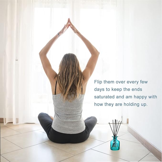 HOSSIAN 50pcs Reed Diffuser Sticks - Wood Rattan Reed Sticks - Essential Oil Aroma Diffuser Sticks - Spa Aromatherapy - Black - 7.87"/20cm