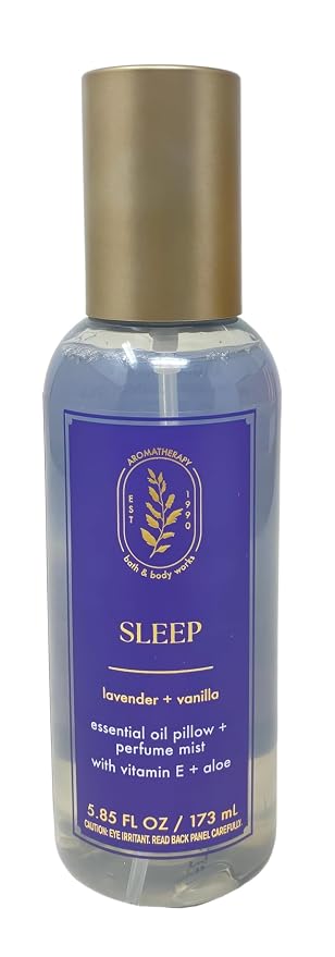 Bath & Body Works Aromatherapy Sleep Lavender + Vanilla 3 Essential Oil Pillow + Perfume Mist with a Lavender Dream Bar Soap