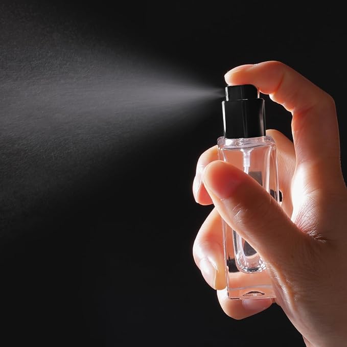 30ml/1.0 Oz Glass Spray Bottle Perfume Atomizer,Travel Refillable Perfume Bottles Empty Classic Spray Bottle 2Pack (Black, 30ml)