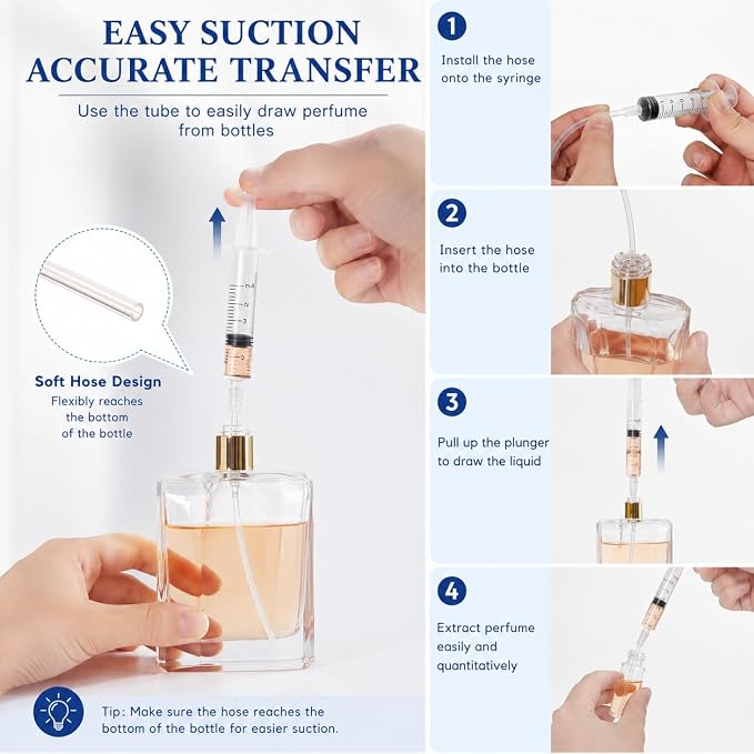 12 Pcs Perfume Making Kit – Perfume Syringe Extractor Set with Extension Catheters, Funnels, Droppers & Storage Box for Refilling Travel Bottles, Essential Oils & Cologne