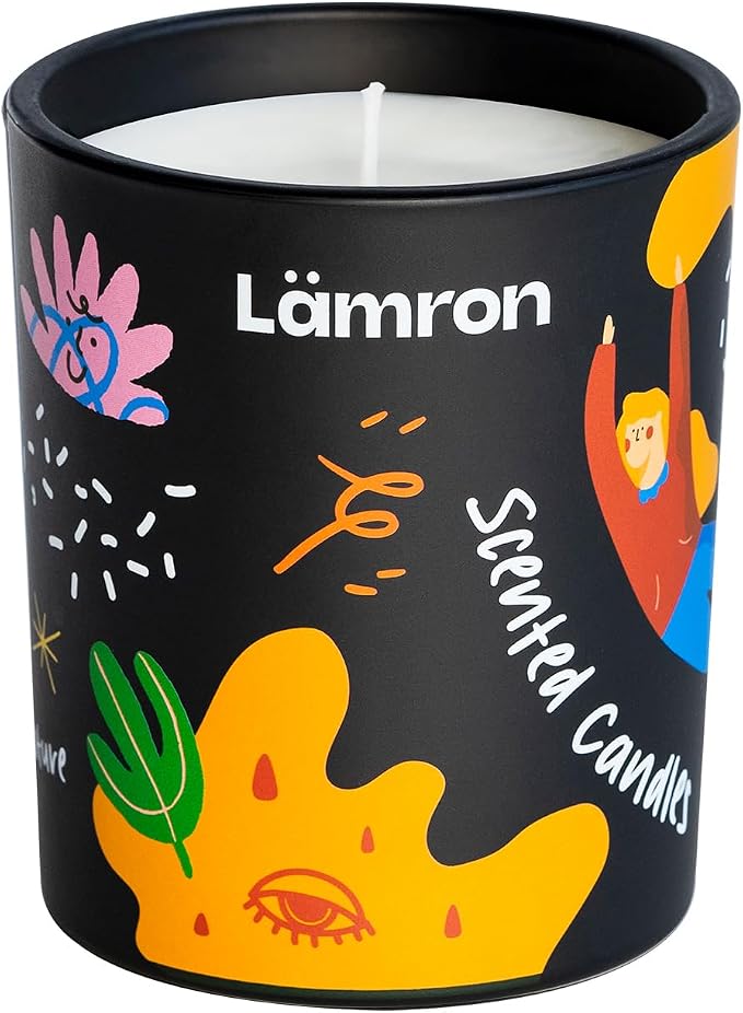 Lamron Tomato Leaf Scented Candle - Fresh Garden Vine Aroma for Kitchen, Odor Eliminator, 7.1oz Natural Coconut Soy Wax, Unique Cute Birthday Gifts