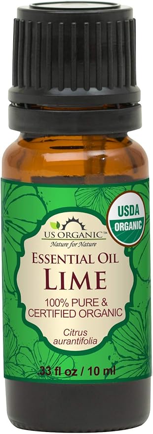 US Organic Lime Essential Oil - Certified Organic, Steam Distilled - W/Euro droppers (More Size Variations Available) (10 ml / .33 fl oz)