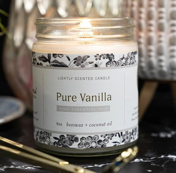 Fontana Candle Co Wood Wick Beeswax Jar Candle, Warm and Cozy Bundle – Made Safe with Coconut Oil & Pure Essential Oils – 35+ Hrs Clean Burn, Long Lasting and Non-Toxic Candles for Home & Room Decor
