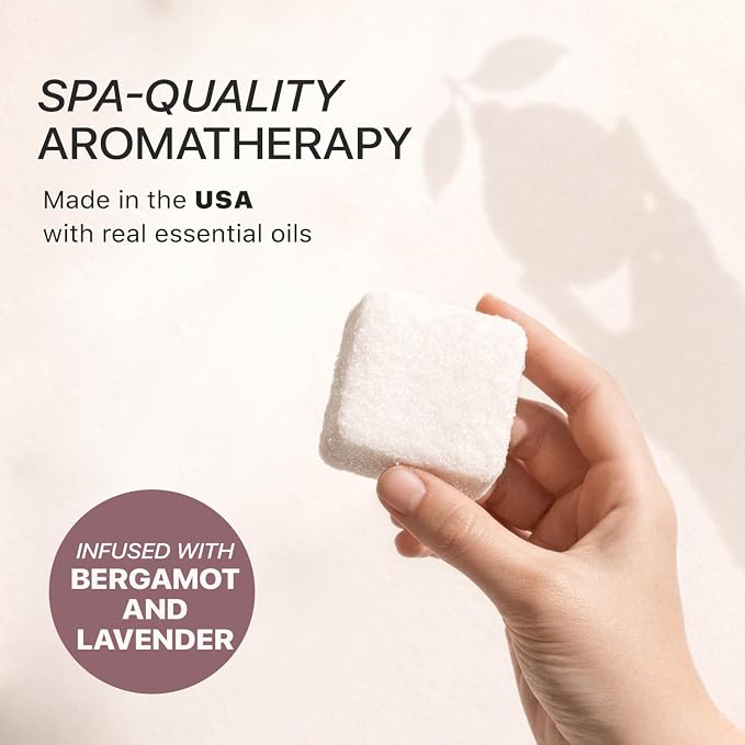 Lavender Shower Steamers Aromatherapy – USA Made with Bergamot Essential Oil, Relaxation Gifts for Women & Men, Self Care Spa Day Essentials, Stress Relief & Relaxing Calming Pamper Gifts
