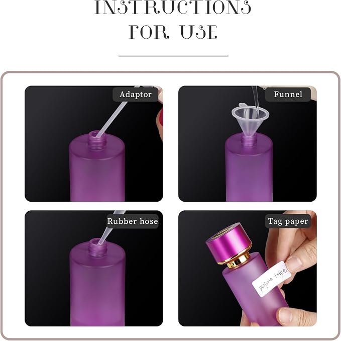2pcs 50ml Glass Spray Bottle for Perfume,Refillable Travel Perfume Atomizer Bottles,Purple Portable Cologne Atomizer Empty Bottle.(Purple*2)
