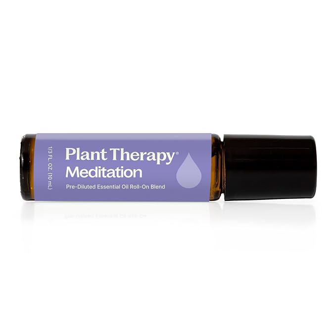 Plant Therapy Meditation Essential Oil Blend Pre-Diluted Roll-On 100 mL (1 oz) 100% Pure, Pre-Diluted, Calming Aromatherapy for Yoga, Mediation, and Self Care