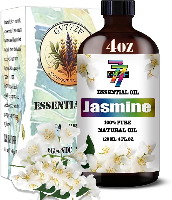 Jasmine Essential Oil, Jasmine Oil, for Diffuser, DIY Candles, Soap, Humidifier, Bedroom, Gift, Jasmine Fragrance Oil, GV77ZF Essential Oils - 4 fl oz (120 ml)