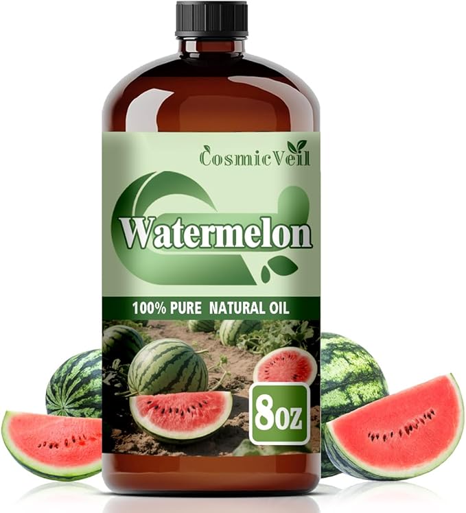 Watermelon Essential Oil Watermelon Oil for Aroma Diffuser,Humidifier,Home Fragrance,Cleaning,Body Care,Massage,Yoga,DIY Candle,DIY Soap CosmicVeil（Watermelon，8 Fl Oz (Pack of 1)）