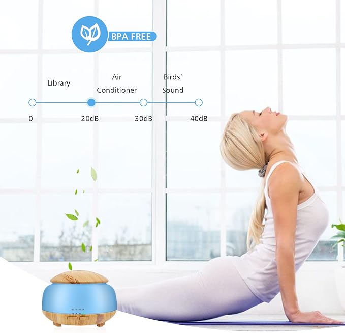 Essential Oil Diffuser, Daroma Aromatherapy Diffuser With Remote Control,300ml Aroma Ultrasonic Nebulizing Cool Mist Humidifier,7 Color Mood Lights & Waterless Auto-Off for Home Office Gift,Light Wood