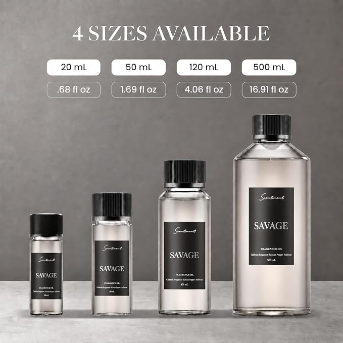 Scentiment Savage Diffuser Oil - Premium Hotel Scent with Notes of Calabrian Bergamot, Sichuan Pepper & Ambroxan Home Scent, Aromatherapy Fragrance Oil Diffuser Refill - 1.69 fl oz (50 mL)