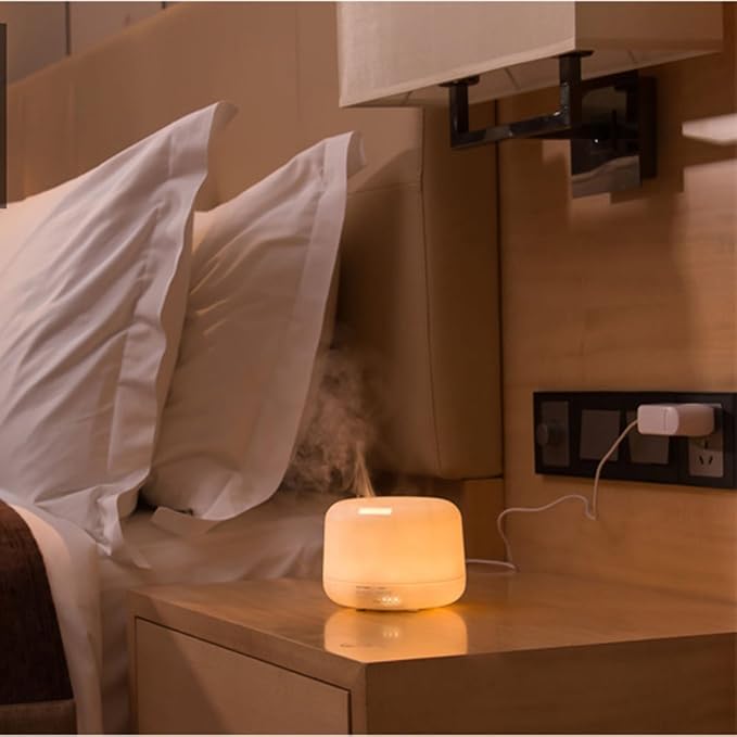 300ml Ultrasonic Aroma Diffuser and Humidifier with 7 Color Changing LED Lights, Auto Shut-Off and Adjustable Mist – Essential Oil Diffuser for Home Bedroom Office