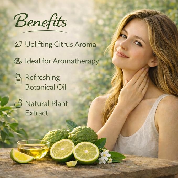 Deve Herbes Pure Bergamot Essential Oil (Citrus bergamia) Premium Therapeutic Grade Steam Distilled for Personal Care 300ml (10 oz)