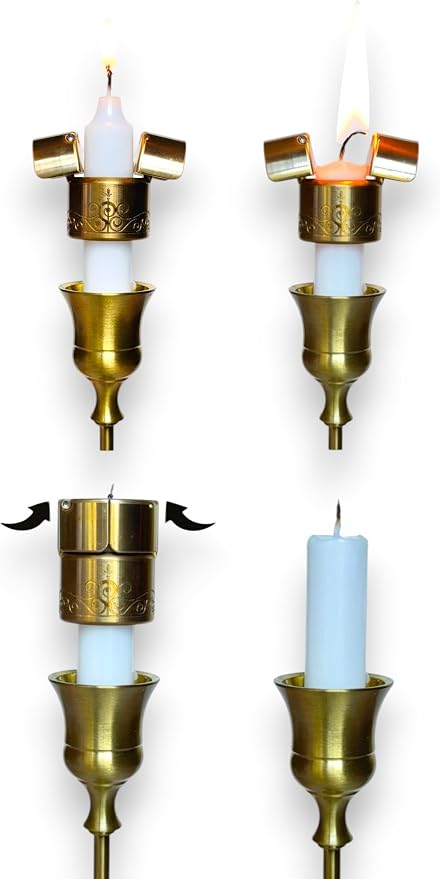 Automatic Candle Extinguisher | All-in-One Candle Snuffer & Wick Trimmer | American Solid Brass Design | Unique Gift Ideas | Vintage Home Safety Décor
