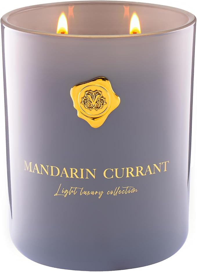 M&SENSE Mandarin & Currant Scented Candle | 90-Hour Burn,16.6 oz | Long-Lasting for Mood Healing and Gifting | Natural Non-Toxic Soy Wax | for Bathroom, Kitchen, Office