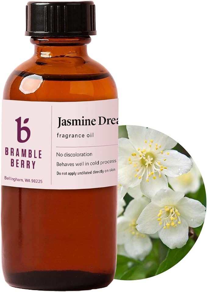 Bramble Berry Jasmine Dreams Fragrance Oil | Jasmine Dreams Scent for Soap Making, Candle Making, Lotion & Bath Bombs | Skin Safe, Vegan, Paraben & Phthalate Free, DIY Craft Essential