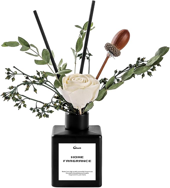 Reed Diffusers for Home, Natural Flower Reed Diffusers Set,150ml(5.3oz) Long Lasting Reed Fragrance for Bathroom, Home Fragrance Diffuser, Scent Diffusers, Scented Oils, Bathroom Décor，Air Fresheners