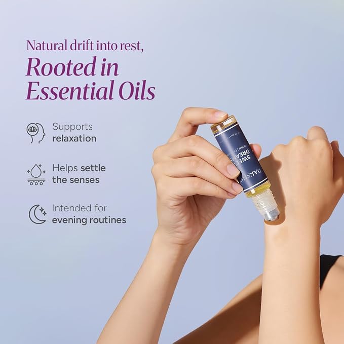 DAKSHIN Sweet Dreams Essential Oil Roll-On | Lavender, Vanilla, Chamomile & Bergamot | Naturally Calming Bedtime Aromatherapy | Cruelty-Free | 10ml