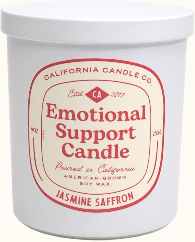 LEOBEN CO – Jasmine Saffron Scented Candle – 9oz, Scentimental Collection Design – 50 hr Burn Time – Poured in California Using Vegan Soy Wax and Essential Oils – Made in Small Batches