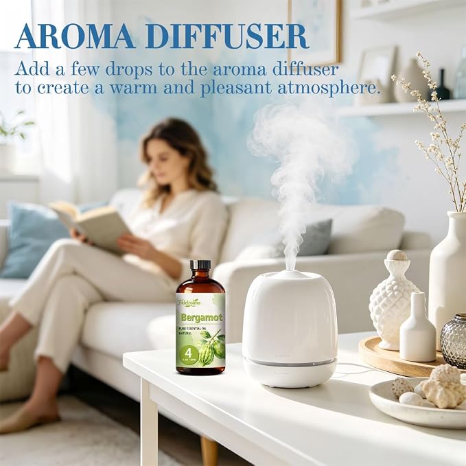Fidelissima Natural Essential Oil Set,5 Scents Gift Kit–Bergamot,Coconut,Rose,Cinnamon,Marjoram,Fragrance Oil for Diffuser,Candle Soap Making,Personal Care with Glass Dropper