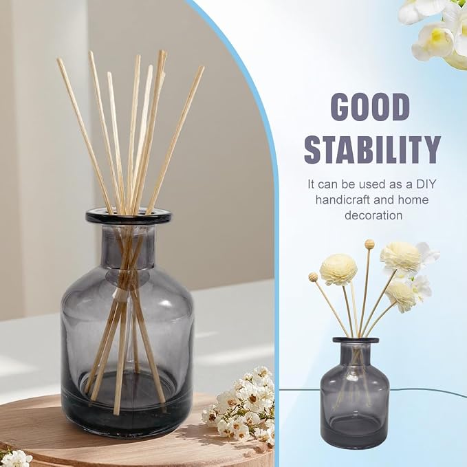 150ml/5oz Glass Diffuser Bottle, Empty Essential Oil Container, DIY Reed Diffuser Jar for Aromatherapy, Home Fragrance, Bathroom Decor (Grey)
