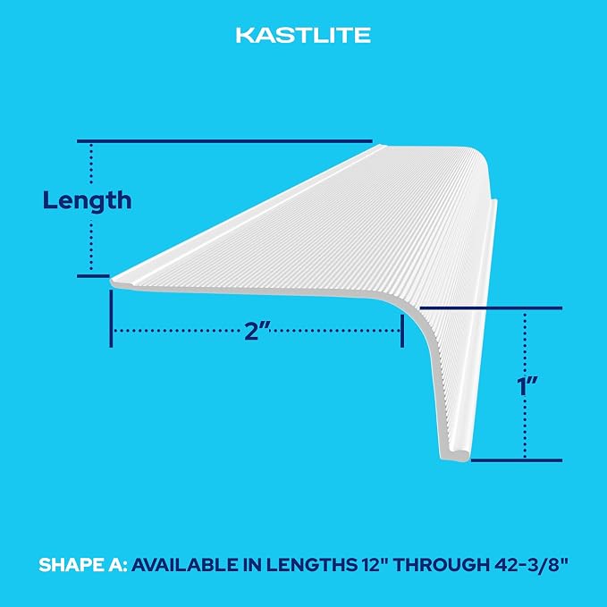 KASTLITE Curved Under Cabinet Light Cover Replacement | Smooth White Acrylic Undercabinet Lens Diffuser | 24" L x 2" W x 1" H | Filters Under Counter Lights for Kitchen, Bathroom & Vanity | Shape A