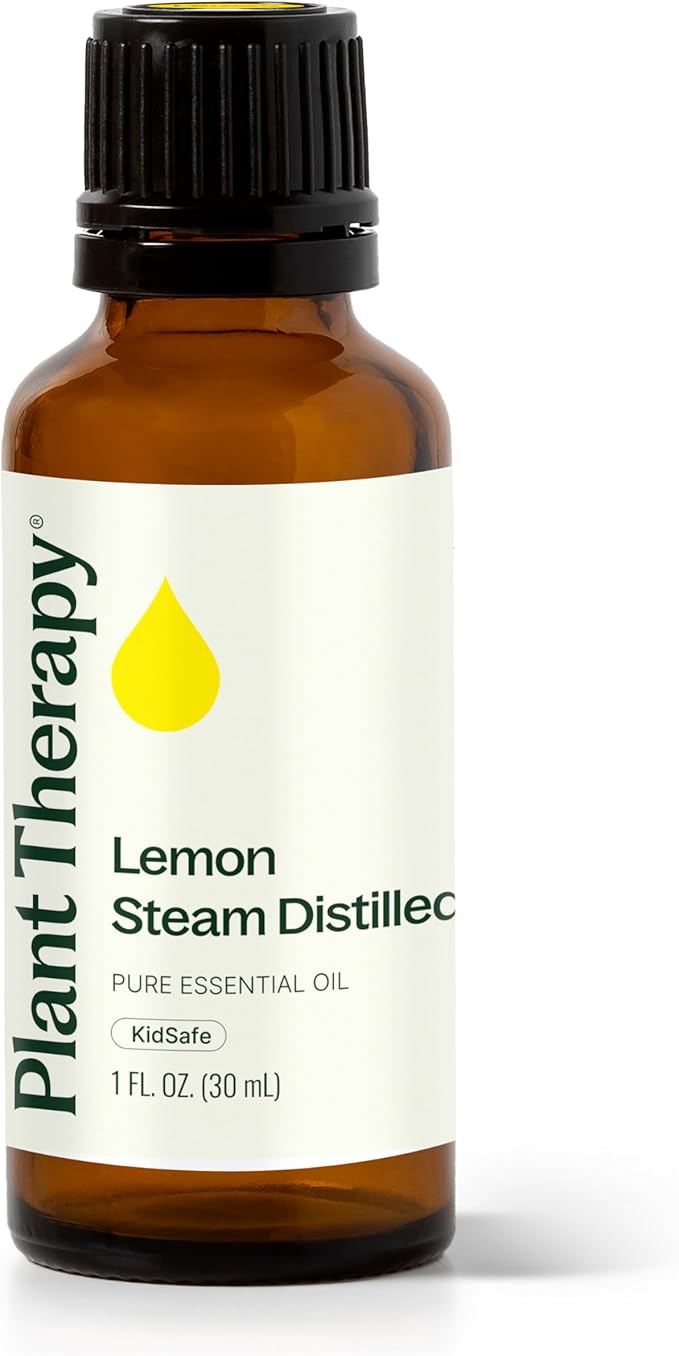 Plant Therapy Steam Distilled Lemon Essential Oil 30 mL (1 oz) 100% Pure, Undiluted, Aromatherapy, Immune Support, Fresh, Clean Scent
