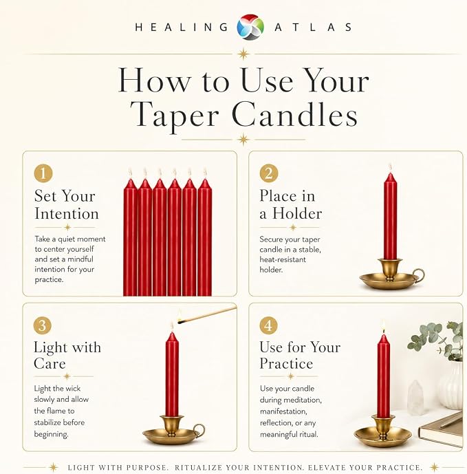 6 Inch Taper Candle 6 Pack Spell, Wicca, Santeria, Energized Candles Velas de 6 Pulgadas Paquete de 6 Velas (Red (6 Pack))