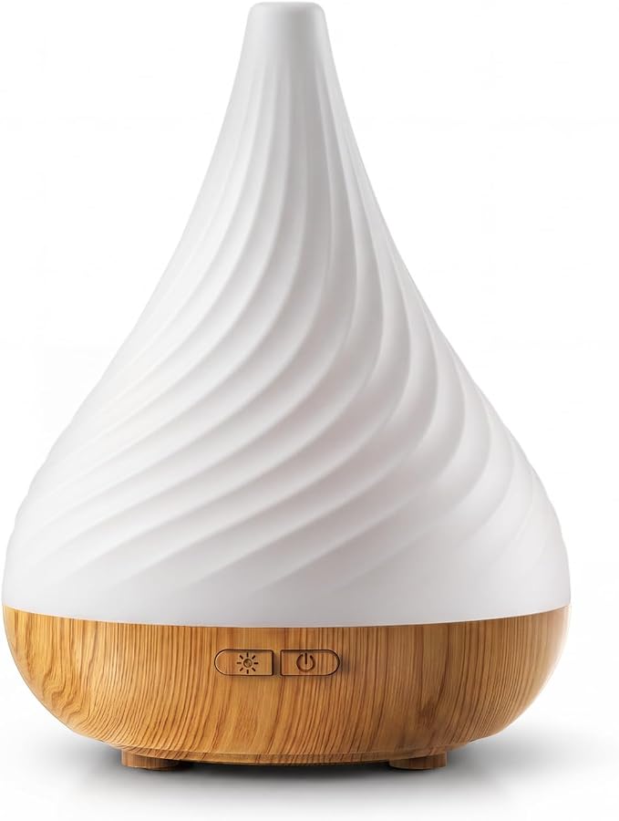 Essential Oil Diffuser with Adapter, 130ml Aromatherapy Scent Machine for Home & Office, 7 Color LED & Breathing Light Cool Mist Humidifier, 2 Mist Modes Last up to 8 Hours, Auto-Off, Spiral