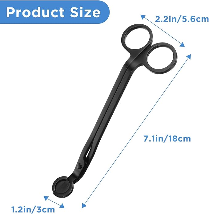 JIEYAO 10PCS Black Stainless Steel Candle Wick Trimmers, 7 Inch Wick Cutters Candle Scissors for Cleaner Burn Prevents Soot Buildup