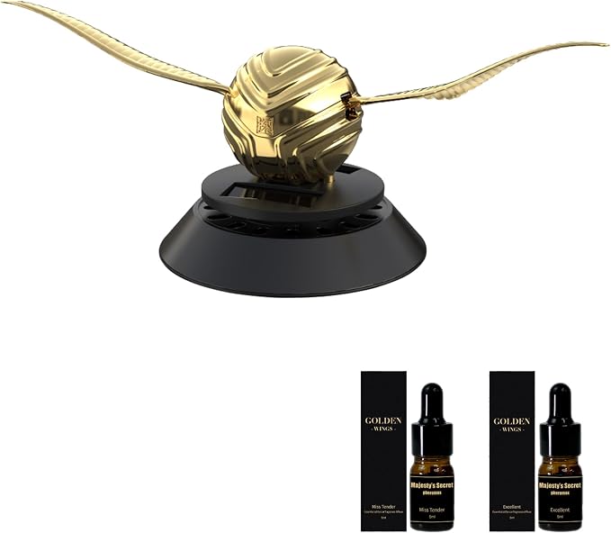 Majesty’S Secret Solar Car Air Freshener Diffuser with 2 Essential Oil Refills, Long-Lasting Auto Scent, Odor Eliminator, Refillable Fragrance Oil Diffuser for Dashboard