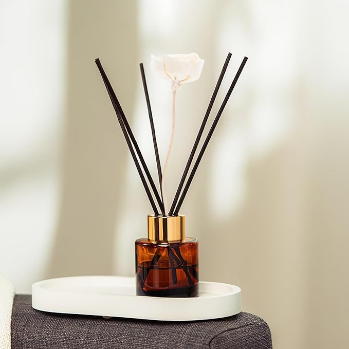 2pcs Flower Rattan Diffuser Set with Preserved Wood Flowers and Rattan Sticks Home Decor Fragrance Essential Oils Diffuser for Living Room and Office