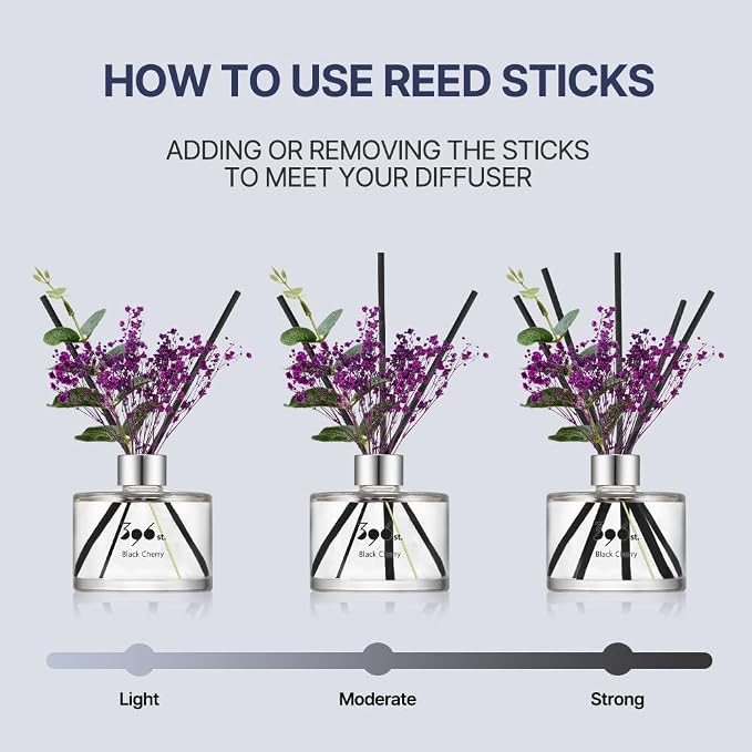 396 st. Preserved Baby's Breath Flower Reed Diffuser, Vanilla Lavender, 200ml(6.7oz) / Reed Diffuser Sets, Home Fragrance, Scented Oils, Home & Bathroom Décor