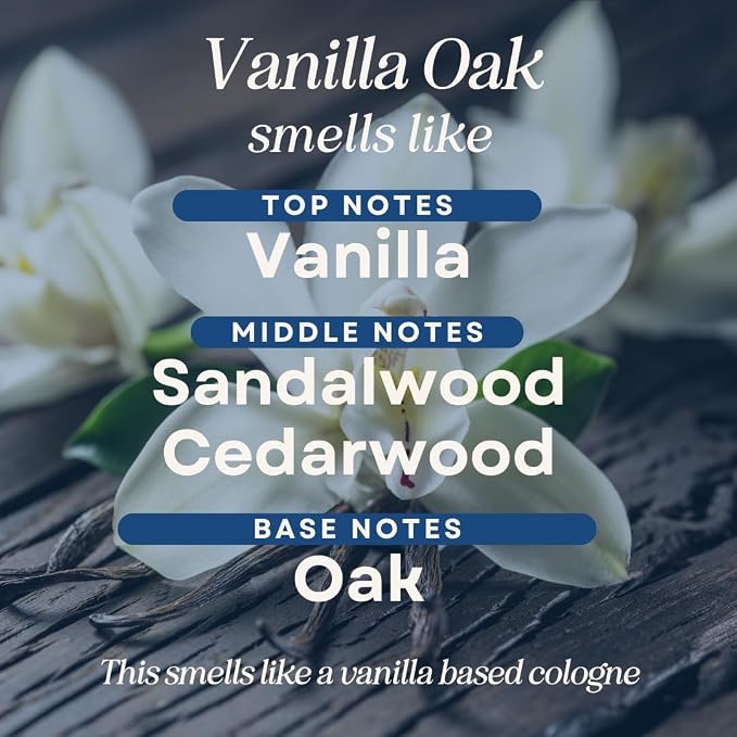 CANDECraftCo 4 Fl oz Fragrance Oils for Aromatherapy, Essential Oils for Home Diffusers, DIY Candle and Soap Making, DIY Scented Products (4 oz, Vanilla Oak)