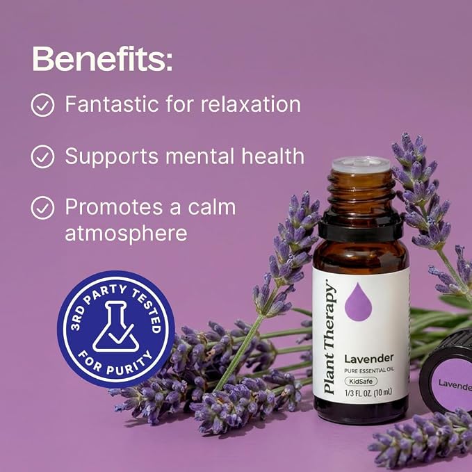 Plant Therapy Lavender Essential Oil 100% Pure, Undiluted, Natural Aromatherapy 30 mL (1 oz)