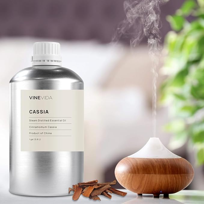 VINEVIDA Cassia Essential Oil - Gallon, Undiluted, Pure, Vegan, 8 lbs