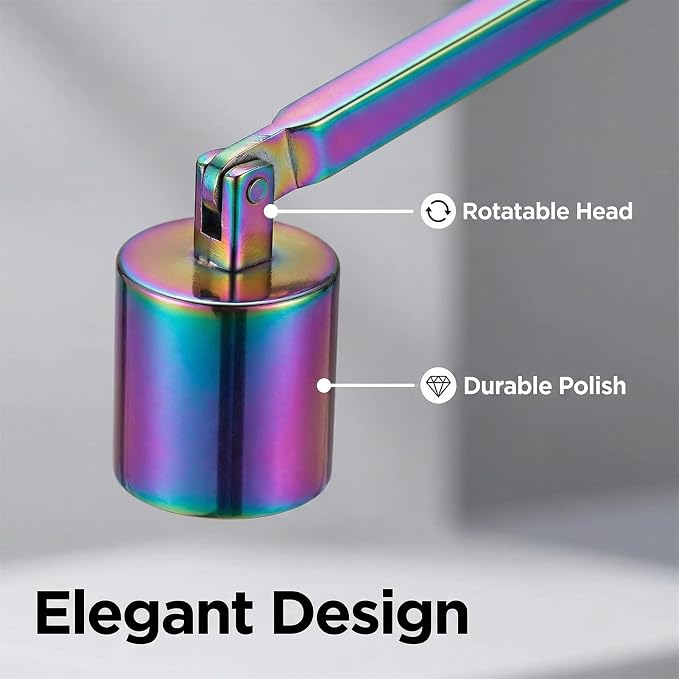 Candle Snuffer, Candlesnuffers Wick Snuffer Candle Accessory, Stainless Steel Wick Flame Extinguisher for Putting Out Candle Flame Safely (Colorful Candle Snuffer A)