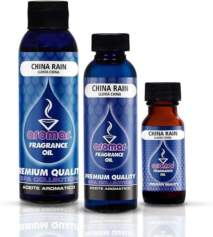 AROMAR Premium Fragrance Oil, Pack of 3 Rain Mist (China Rain) 2oz. Bottles. Long Lasting Aromatic Scent, Fresh and Revitalizing Aromatherapy for Living Room, Bedroom, and Kitchen