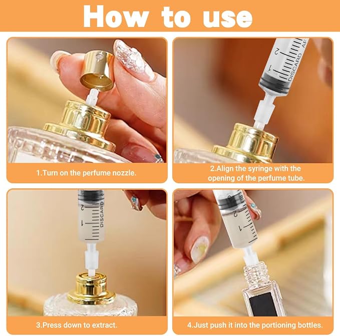10pcs Perfume Refill Tool Kit, Plastic Perfume Dispenser Transfer Tools Set, Cosmetic Dispenser Syringes Extractor Tool for Travel Fragrance Sample Essential Oils