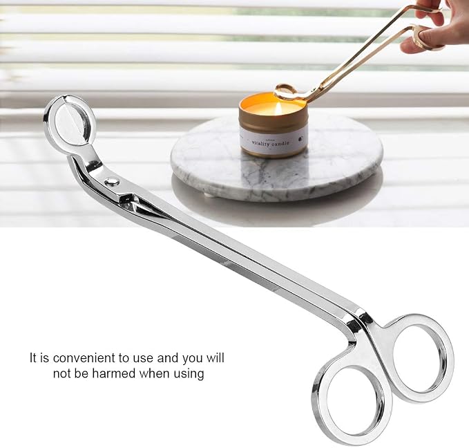 Candle Wick Trimmer,4 Colors Plating Design Heart Stainless Steel Wick Cutter Scissors Tool for Candle Making Supplies Accessories Remove (Silver)