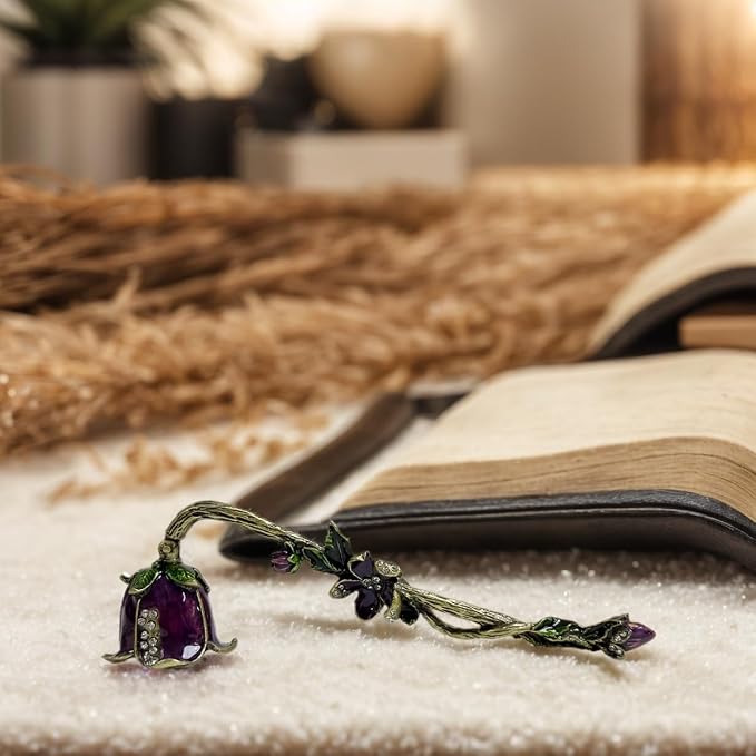 Candle Snuffer Vintage Unique Candle Extinguisher Snuffer with Long Handle Decorative Candle Extinguisher Metal Candle Stopper Candle Accessories Gift (Purple)