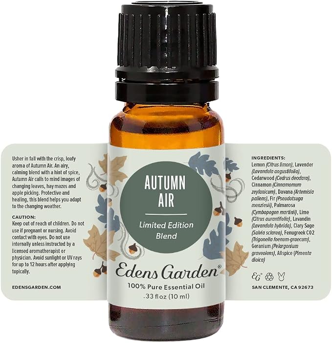 Edens Garden Autumn Air Essential Oil Blend- 100% Pure Premium Grade, Undiluted, Natural, Therapeutic, Aromatherapy, The Best for Diffusing, Candle, Laundry, Humidifiers 10 ml (.33 fl oz)