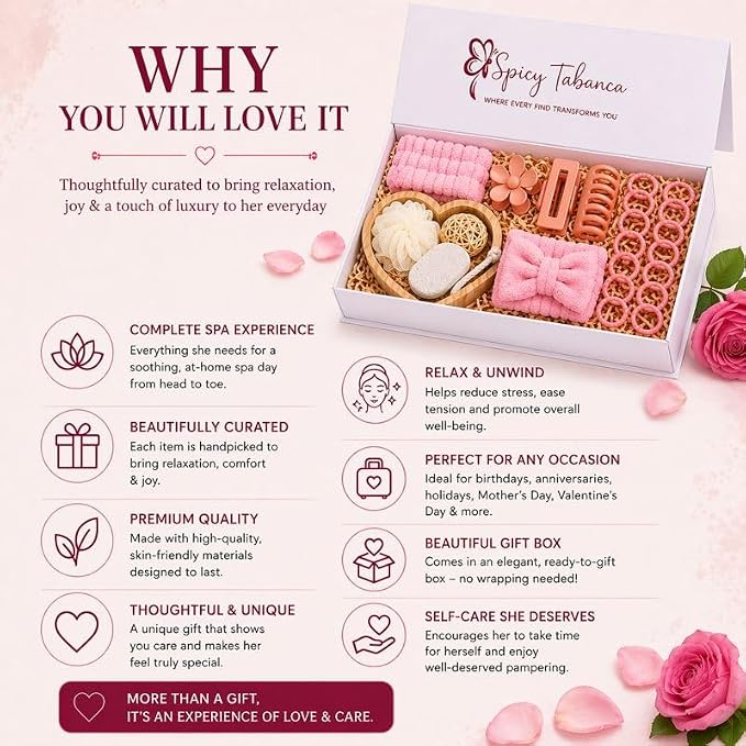 Ultimate 25‑Piece Spa Gift Set for Women – Luxury Self Care Bath Kit with Charm Bracelet, Relaxation Accessories & Premium Magnetic Gift Box – Perfect Birthday, Mother’s Day & Thank‑You Gift
