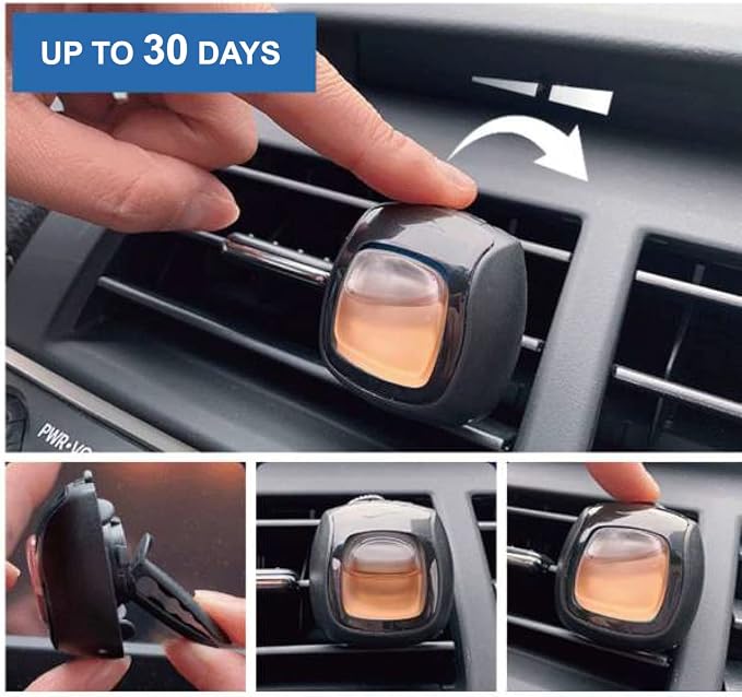 Car Air Fresheners Vent Clips, Essential Car Odor Eliminator, Perfect Scented Car Accessories, For Long Lasting Fragrance up to 30 days, 0.07 FL.OZ (Berry, 4 Packs)