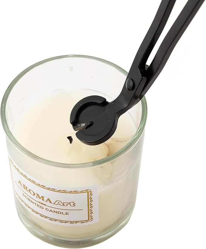Candle Wick Trimmer, Candle Snuffer Long Handle Candle Accessory Set (Black Wick Trimmer)
